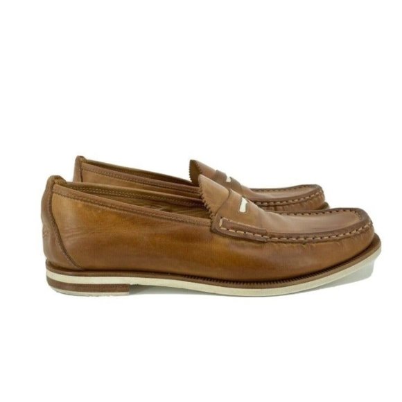 rag & bone Shoes - Rag & Bone Womens Leather Penny Loafers Size 40 US 10 Brown Ivory Made in Italy